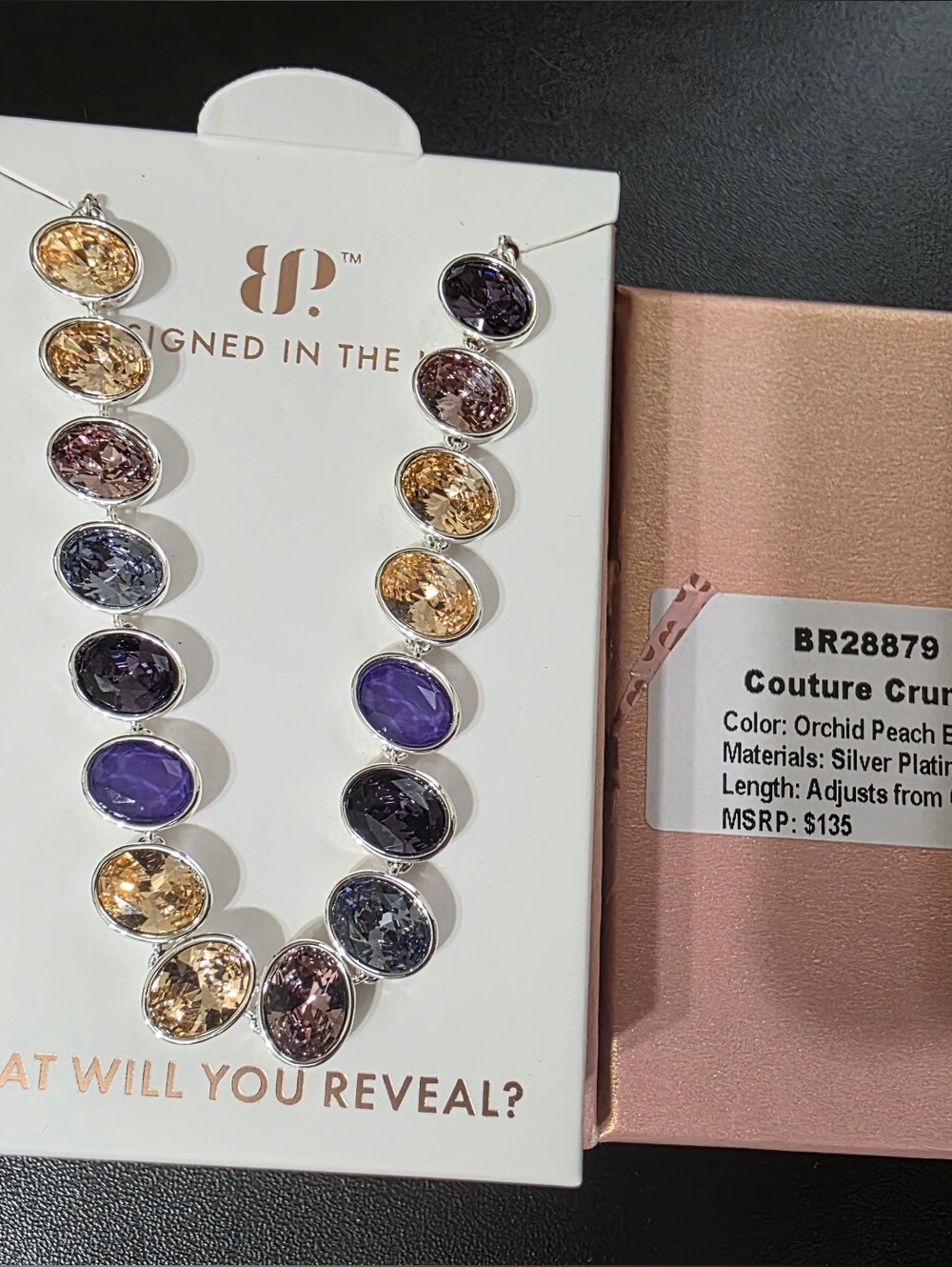 Couture Crunch Orchid Peach  Jewel Candy Bracelet - Silver Plating